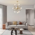 thumbnail image 5 of KCO Lighting Modern Gold Sputnik Chandelier, 12-Light Milk Glass Globe Pendant Light Fixture, 5 of 9
