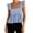 WenDA03_Sky Blue, variant on Square Neck Tank Tops for Women Ruffle Spaghetti Strap Sleeveless Plaid Flowy Crop Tops Cami Shirts Camisole Red, M