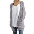 thumbnail image 2 of AOOCHASLIY 2023 Women Winter Coat Women's Cardigan Color Coarse Knit Loose Oversized Knitwear, 2 of 5