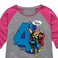 thumbnail image 3 of Marvel Thor - Birthday Four - Toddler and Youth Girls Shirt Tail Raglan, 3 of 5