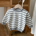 thumbnail image 3 of Kiijoy Toddler Girls Striped Casual Sweater Knit Long Sleeve Crew Neck Soft Warm Pullover, 3 of 6