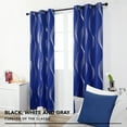 thumbnail image 6 of Deconovo Blackout Grommet Curtains for Bedroom and Living Room, 95 inch Long - Thermal Insulated Window Curtains, Wave Pattern (42 x 95 inch, Royal Blue, 2 Panels), 6 of 8