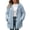 Light Blue1, variant on Zedker Women Hooded Button Up Fleece Jacket Long Sleeve Fuzzy Coat Loose Warm Outerwear with Pockets Light Blue Jackets for Women
