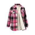 thumbnail image 4 of Xdegoge Womens Plaid Shacket Button Down Long Sleeve Flannel Shirt Jacket Casual Fall Winter Outerwear Boyfriend Tops with Pockets, 4 of 7