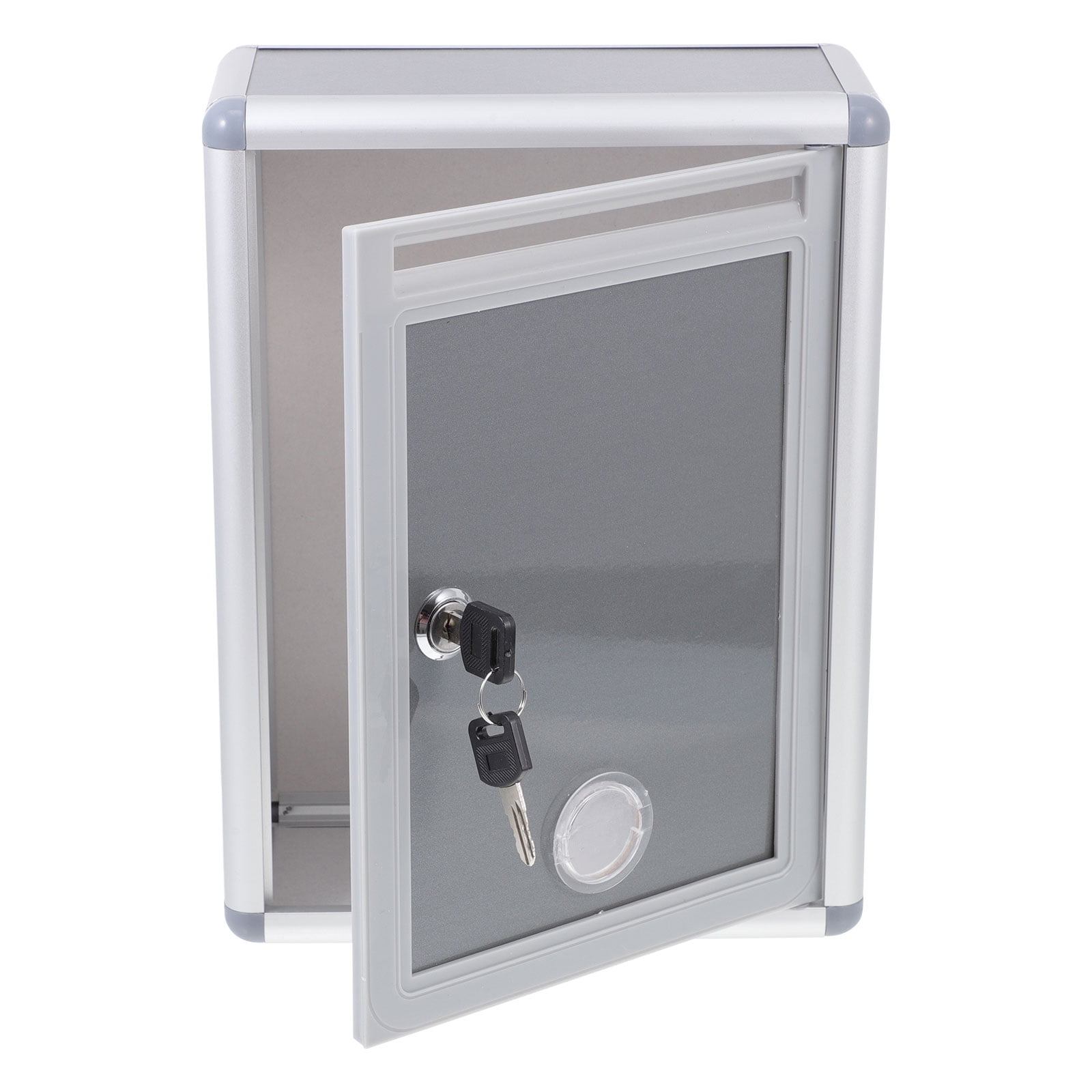 HOMEMAXS  Set of 2 Locking Mailbox Post Tin Suggestion Standing Travel Staff Silver