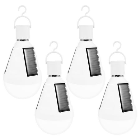 

4 Pcs Portable Solar LED Light Bulb 12W Lantern Tent Light Bulb Rechargeable Emergency Lamp for Outdoor Indoor Camping Outage