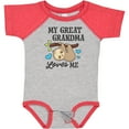 thumbnail image 3 of Inktastic My Great Grandma Loves Me with Sloth and Hearts Boys or Girls Baby Bodysuit, 3 of 5