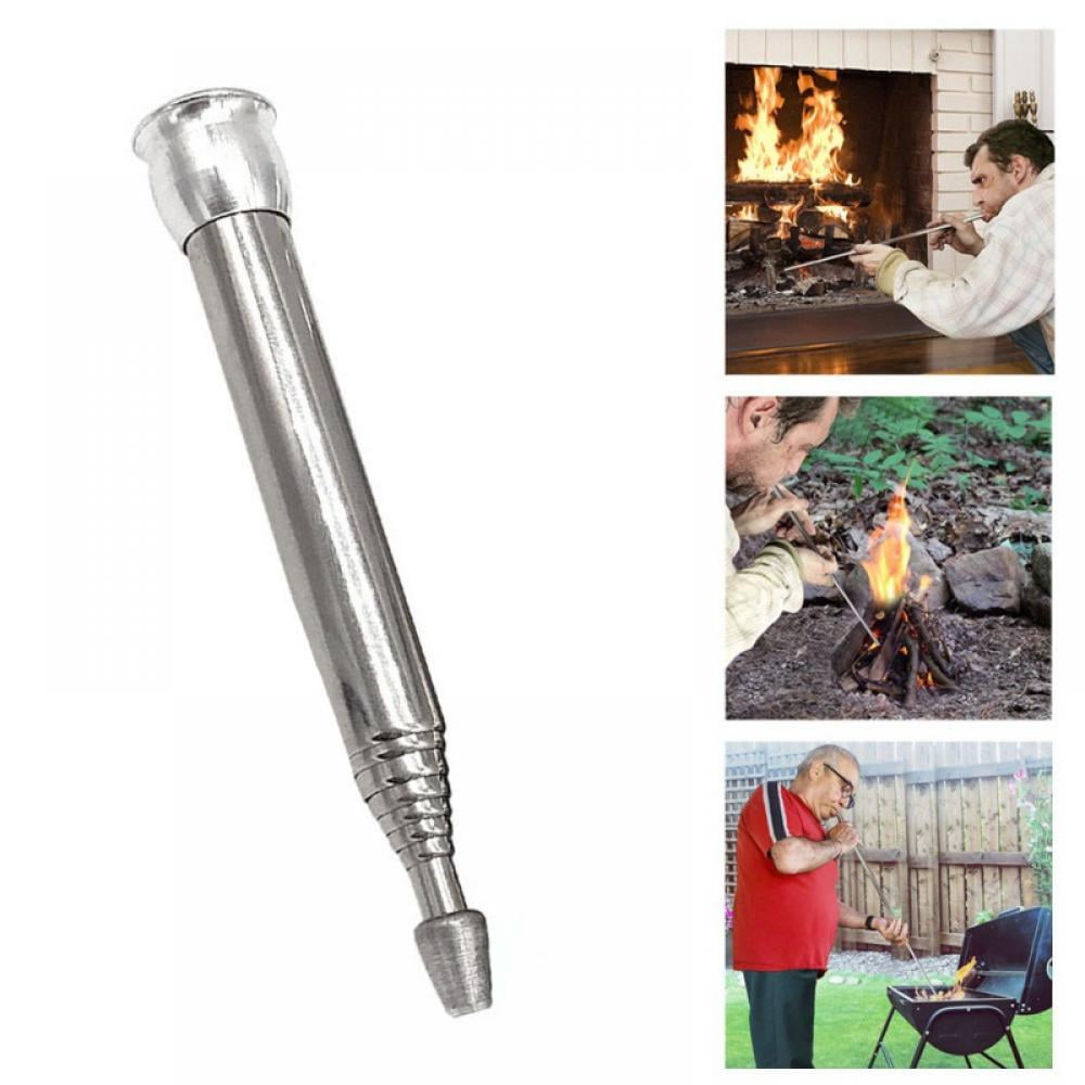 Steel Portable Blow Torch Camping Blowpipe tube Fire Starter Tool 