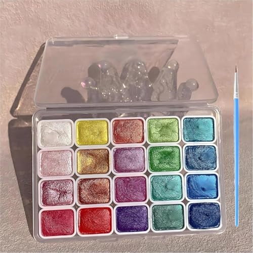 20 Colors Watercolor Painting Set, Color Shifting Watercolor Paint, Shimmer Metallic Watercolors Colourful Paints Professional, For Art Painting