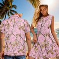 thumbnail image 4 of Garronmavis Couples Outfits Matching Sets Summer Mens Medium Tall Shirts and Women's Tank Dress Pink Camo Hunting A-Line Polyester Vacation Vacation Clothes, 4 of 7