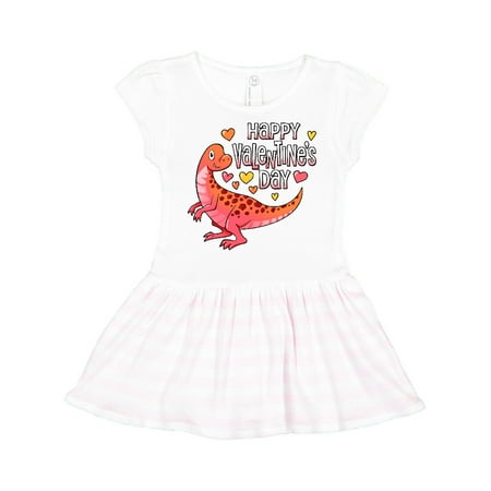 

Inktastic Happy Valentines Day- cute dinosaur Gift Toddler Girl Dress