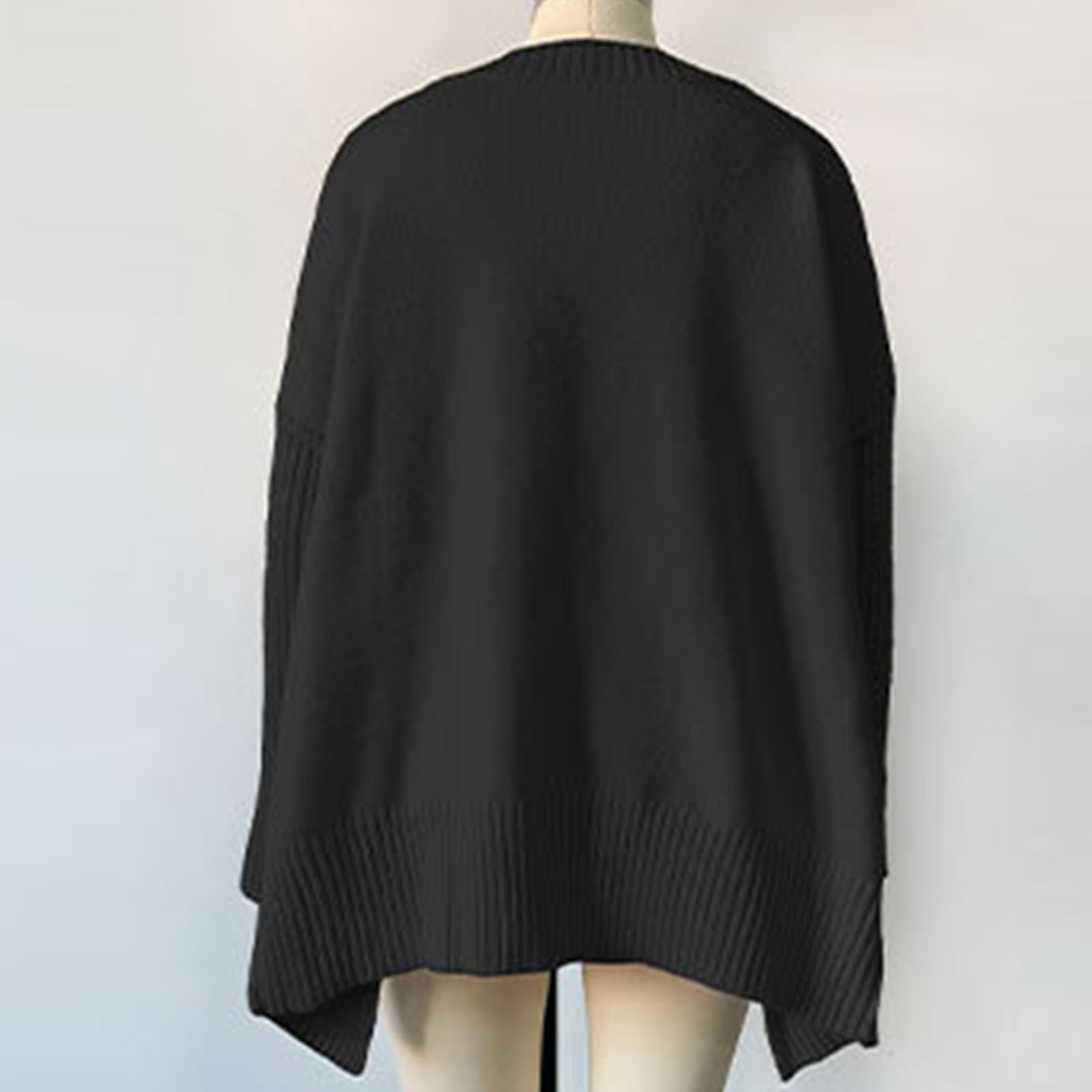 Gufahion Sweaters for Women Long Sleeve V Neck Oversized Knitted Sweaters Side Slit Pullover Womens Tops Fall Fashion Clothing, Gifts for Women