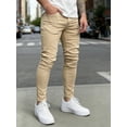 thumbnail image 3 of Reppunk Men's Khaki Stretch Skinny Chino Pants, Slim Fit Business Casual Ankle Trousers, Versatile Soft Fabric Office Daily Commute Bottoms, 3 of 6