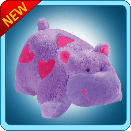 Authentic Pillow Pets Valentine Hearts Hippo Large 18 Plush Toy