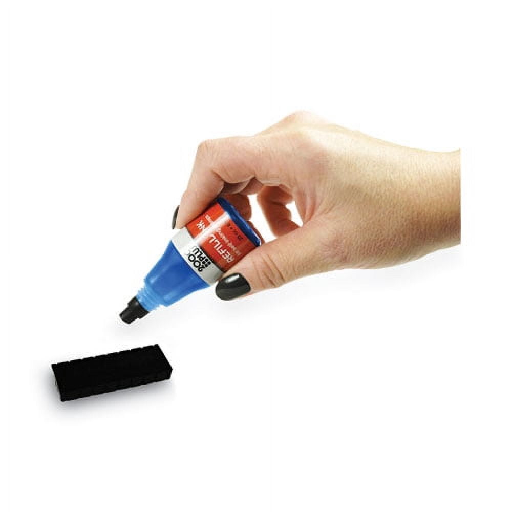 Self-Inking Refill Ink, Blue, 0.9 Oz. Bottle | Bundle of 5