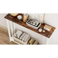 thumbnail image 2 of Farmhouse Solid Wood Console Table, 2 Tier Entryway Table with Storage Shelves, Narrow Sofa Table for Living Room, Hallway, Foyer, Entryway, Rustic White, 2 of 7