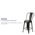 thumbnail image 4 of Flash Furniture Commercial Grade 24" High Black-Antique Gold Metal Indoor-Outdoor Counter Height Stool with Removable Back, 4 of 12