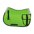 thumbnail image 1 of Protector de silla de montar transpirable, cojín ecuestre antideslizante de tela amortiguadora con bolsillo, adecuado para actividades al aire libre, equitación y uso en granjas. verde, 1 of 8