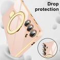 thumbnail image 4 of Dteck for Samsung Galaxy S24 Case with Magnetic Ring Stand, Compatible with MagSafe, Full Camera Lens Protection, Luxury Plating Slim Cover Samsung S24 Phone Cases for Women Men,Pink, 4 of 4