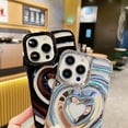 thumbnail image 2 of Designed for iPhone Case,Luxury Electroplated Hollow Love Heart Camera Lens Protection Shockproof Protective Cover Phone Case (iPhone 15 Pro Max,Pink), 2 of 5