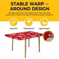 thumbnail image 4 of Red Christmas Table Cloths for 3 Foot Rectangle Tables, White Snowflake Merry Christmas Patio Waterproof Elastic Fitted Tablecloths, Washable Rectangular Table Cover for Camping, 4 of 8