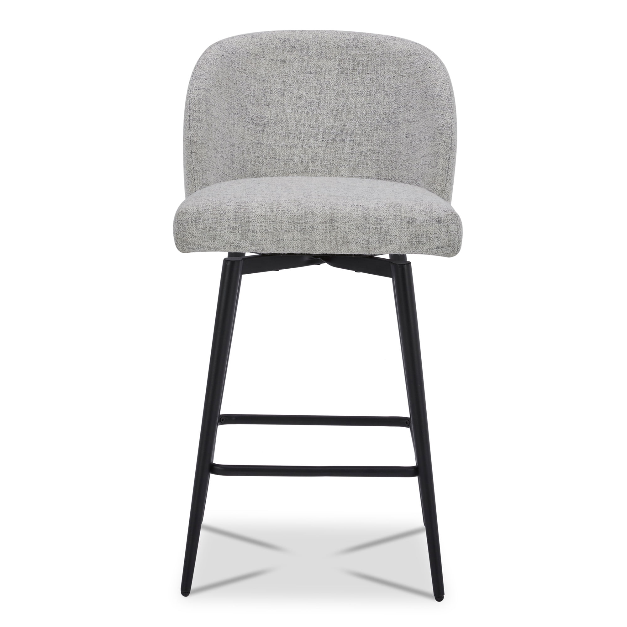 CHITA 27" Swivel Upholstered Counter Bar Stools set of 3 with Back & Metal Legs, Fabric in Cloud