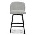 thumbnail image 3 of CHITA Counter Height Bar Stools Set of 2, 360° Swivel Upholstered Barstools with Backs and Metal Legs, 26" H Seat Height, Fabric in Cloud, 3 of 9