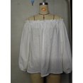 thumbnail image 3 of Womens Off Shoulder Tops Linen Cotton Tunic Tops Long Sleeves Ruffle Balloon Sleeve Shirts Casual Blouses Yellow 5XL, 3 of 4