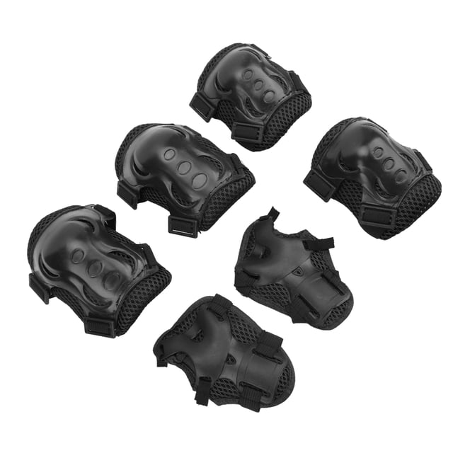 Équipement de Protection Ajustable 6 Pcs / Set pour Patinage à Roulettes Genouillères Coudières Palmières pour 6-18 Ans
