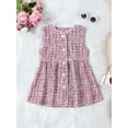 thumbnail image 2 of Biekopu Girls Summer Casual Beach Dress Pink Sleeveless Crew Neck Front Button Up Dresses, 2 of 8