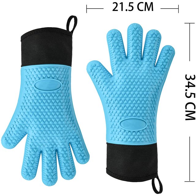 Guantes para horno de cocina - Manoplas para horno de silicona y algodón de doble capa resistentes al calor/Guantes para barbacoa/Guantes para parrilla - Perfectos para hornear y asar a la parrilla Ofspeizc WMZL-4-1