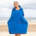 thumbnail image 2 of Winthome Surf Poncho Changing Robe with Hood and Pocket Quick Dry Lightweight Changing Towel Poncho Blue for Surfing Beach Swimming Outdoor Sports, 2 of 7
