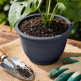 thumbnail image 6 of Voglyf 6.5 Inch Plant Pots for Indoor Outdoor,Plastic Floor Planters with Drainage Holes, Modern Round Grey Flower Pots For Succulents Vegetables Herbs House Plants Home Balcony Decor,Gray, 6 of 6