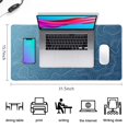 thumbnail image 3 of White Solid Line and White Dashed Line Blue Bottom Graph desk Mouse Padwaterproof,rubber+multispandexwashable Line Series Gaming Mouse PadDesk Pad for Office Home Game 31.5x15.7inches, 3 of 7