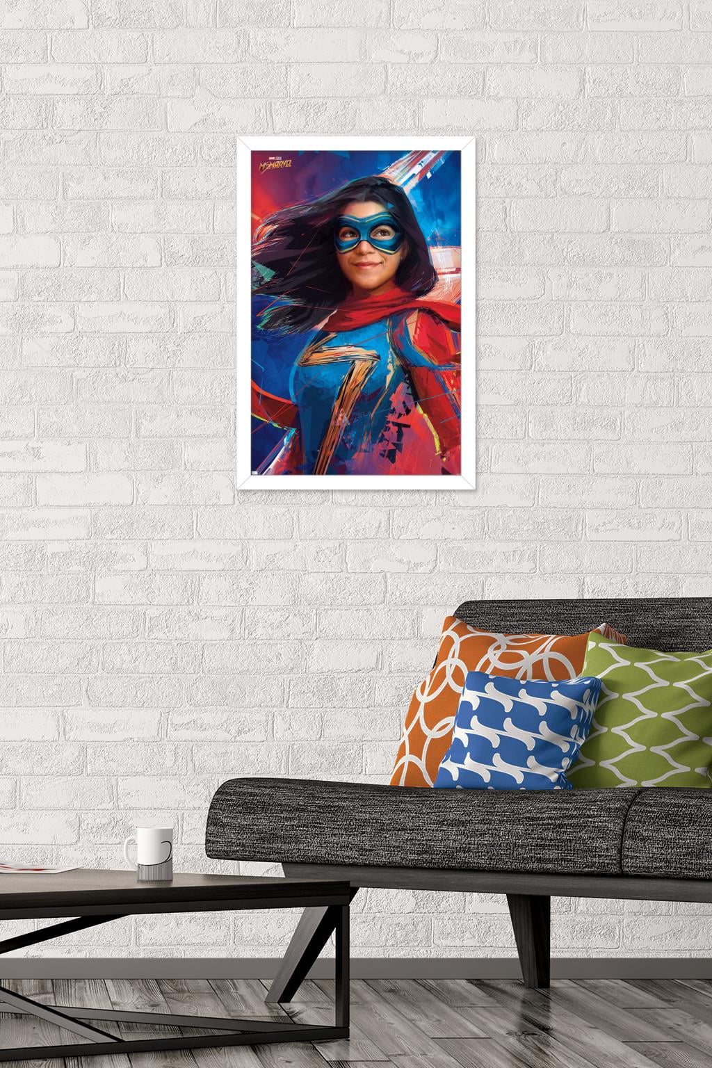 Marvel Ms. Marvel - Graffiti Wall Poster, 14.725" x 22.375" Framed