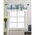 Curtain Valance for Windows Winter Merry Christmas Cute Snowman Bunny