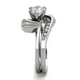 thumbnail image 4 of Women's Spiral Stainless Steel Engagement Ring with AAA Grade CZ in Clear - Size 8, 4 of 5