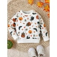 thumbnail image 3 of FEORJGP Kid Toddlers Boy Girl Halloween Sweatshirt Long Sleeve Pullover Round Neck Jumper PumpkinBat Print Hoodies Loose Tops Loose Casual Clothes, 3 of 9