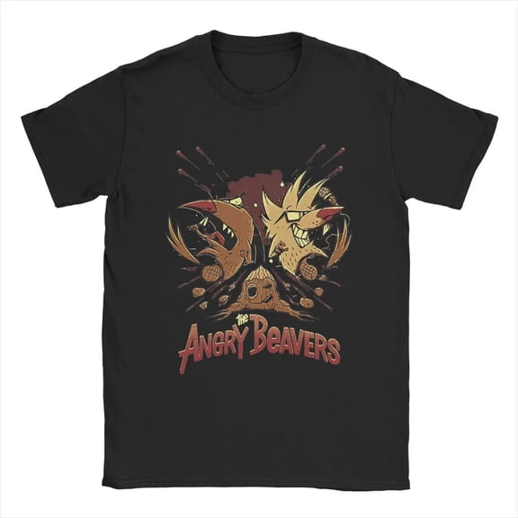 Men's T-Shirts Angry Beavers Funny Cotton Tees Short Sleeve T Shirts