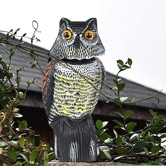 Newly Upgraded Version Realistic Rotating Head Owl Bird Repellent Bird Pest Control Scarecrow Garden Courtyard Decoration Drive Away Snake Mouse Multicolor