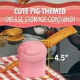 thumbnail image 3 of 2 Cup Extra Large Pink Pig-Shaped Grease Container - Novelty Bacon Grease Container With Strainer, 3 of 6