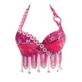 thumbnail image 3 of Women Belly Dance Costume Bra Top Eastern Dance Sequined Beaded Fringe Dance Top, 3 of 6