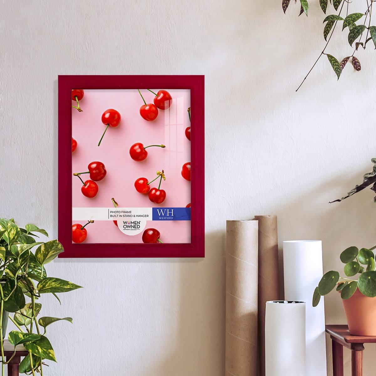 Woodgrain 8 in. x 10 in. Cherry Red Picture Frame Set (Set of 4)