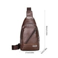 thumbnail image 3 of Bdday Men's Soft Leather Chest Bag - Stylish One-Shoulder Bag - Waterproofing Casual Business Crossbody Sling Bag Office Supplies, 3 of 7