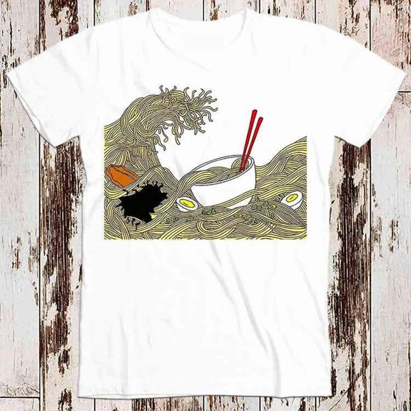 The Great Wave of Ramen Hokusai Super Cool Best Gift Top Tee T Shirt 8796