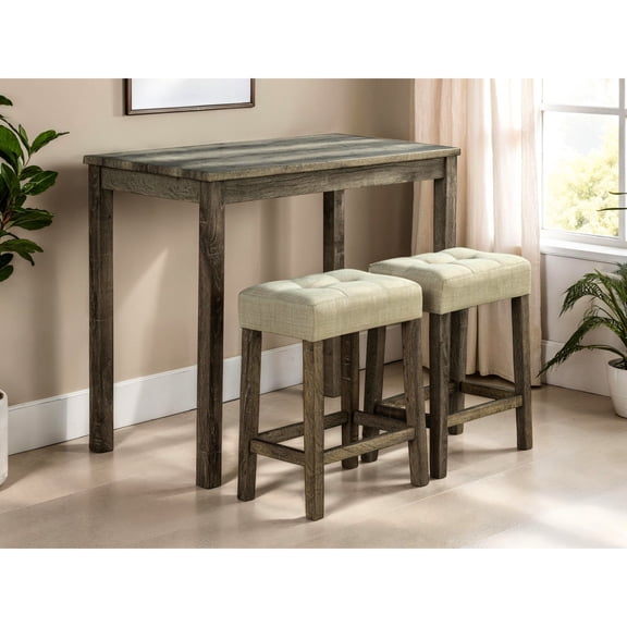 Brown and Beige Transitional Dining Set | Small Space Dining Solution | Highlight Your Corner Area