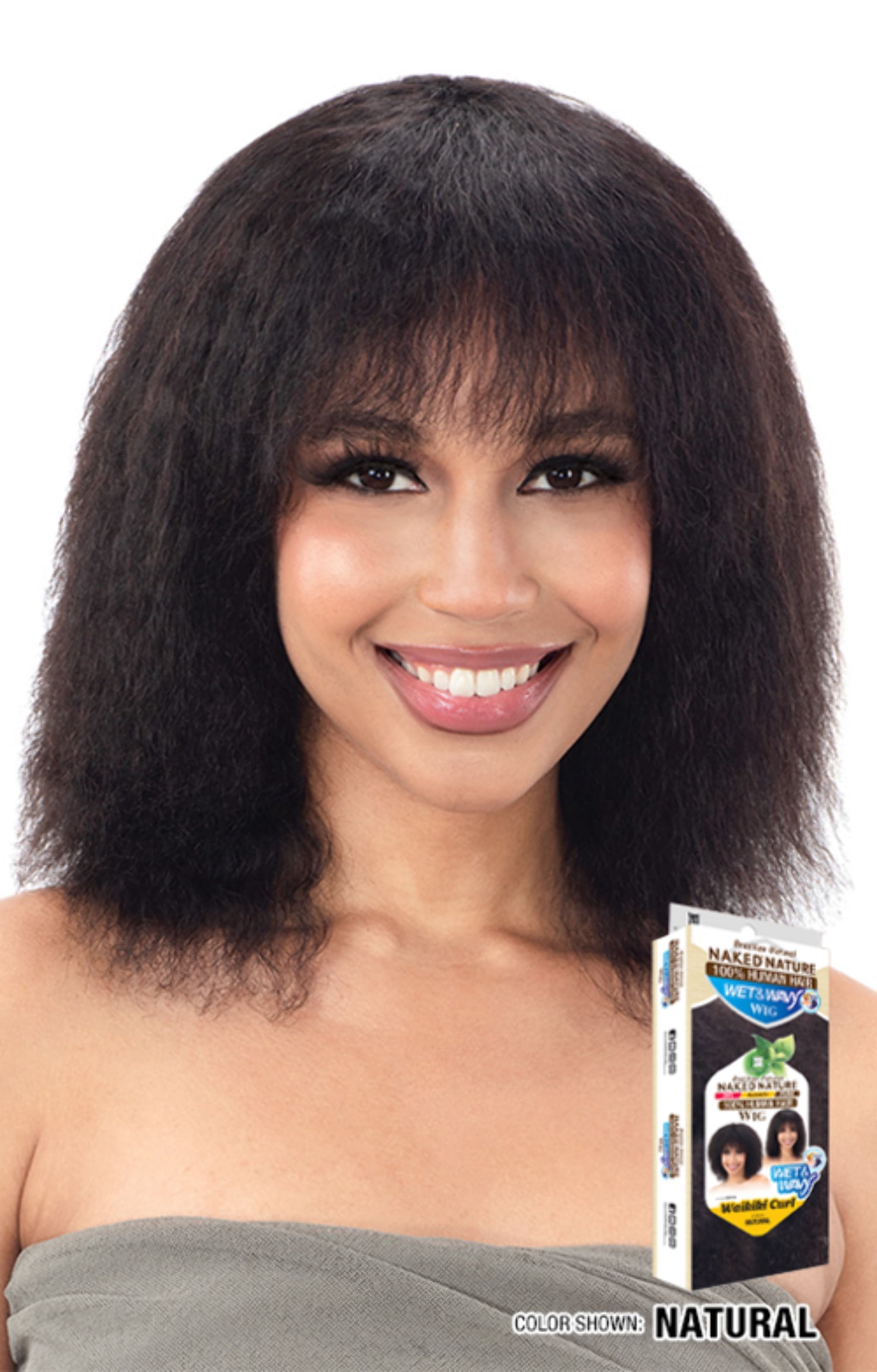 Naked Nature Brazilian Natural Human Hair Wet N Wavy Wig Waikiki curl (NATURAL)