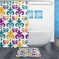 thumbnail image 2 of Coolnut Mardi Gras Lily Bath Curtain Rugs Sets 2 Pcs, Bathroom Theme Set with Shower Curtain and Non-Slip Carpet -12 Hooks-60X72in509 Home Decor, 2 of 7