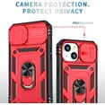 thumbnail image 3 of for iPhone 13 / iPhone 14 Kickstand Case with Camera Cover Military Grade Drop Dual Layer Full Body Shockproof Protection Shell Case for iPhone 13 &iPhone 14- Red, 3 of 14