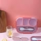 thumbnail image 1 of Caja bento compartimentada con cubiertos | Contenedor hermético para almuerzo de 4 secciones | Capacidad de 1100 ml | Lonchera de oficina | Contenedor portátil para almacenar alimentos | Colores, 1 of 6